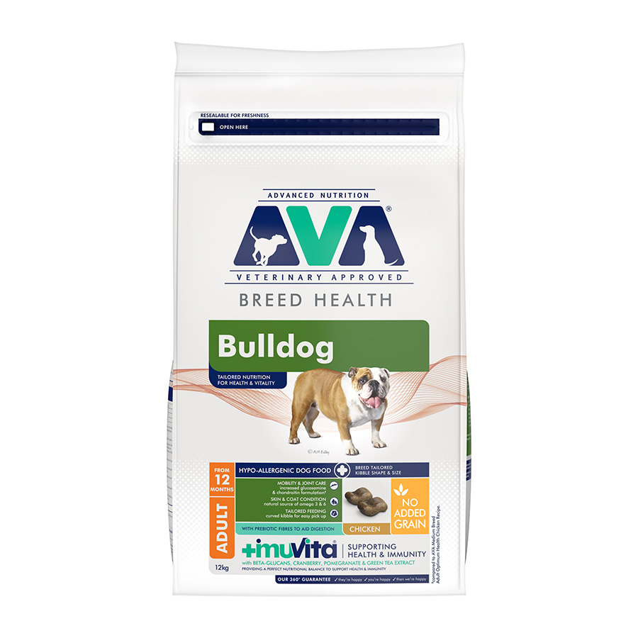 AVA Breed Health Bulldog Dry Dog Food Chicken dry dog food pack