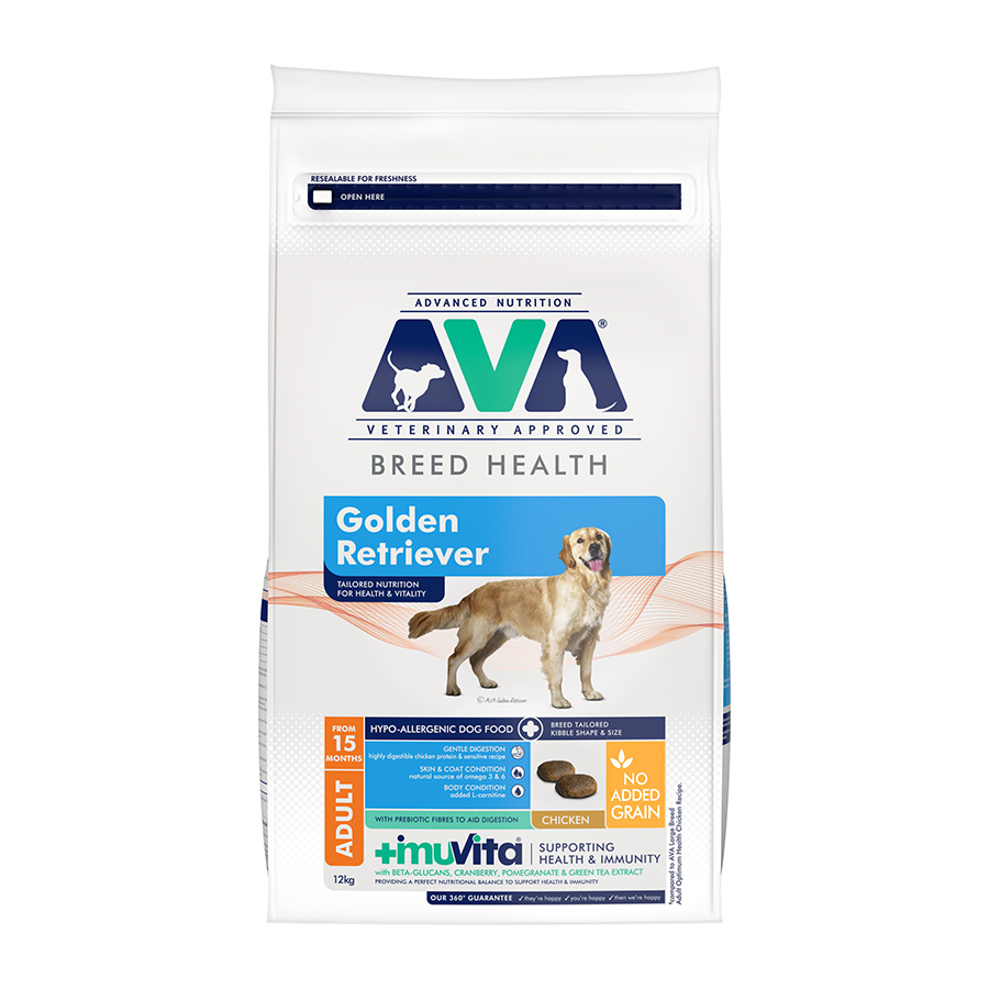 AVA Breed Health Golden Retriever Dry Dog Food Chicken dry dog food pack