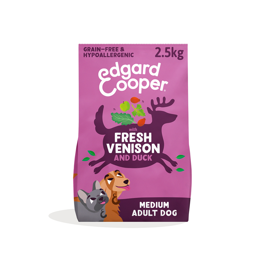 Edgard & Cooper Grain Free Adult Dry Dog Food Venison & Duck dry dog food pack