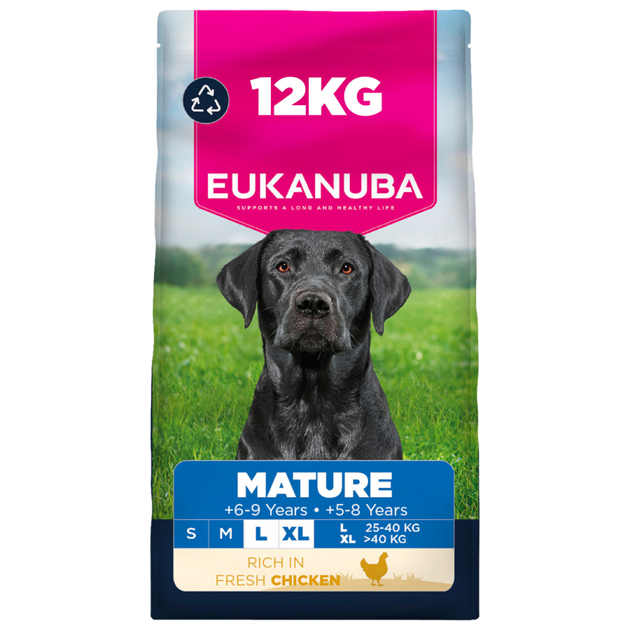 Eukanuba Large Breed Mature Dry Dog Food Chicken dry dog food pack
