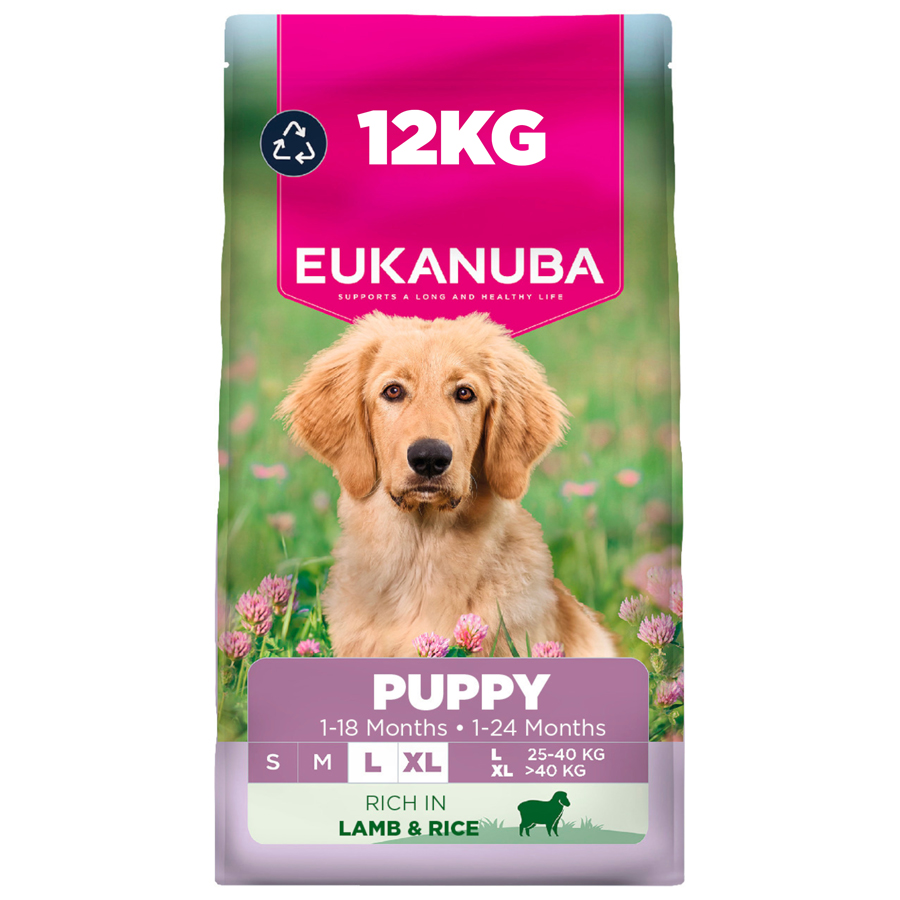 Eukanuba Large Breed Puppy Dry Dog Food Lamb & Rice dry dog food pack