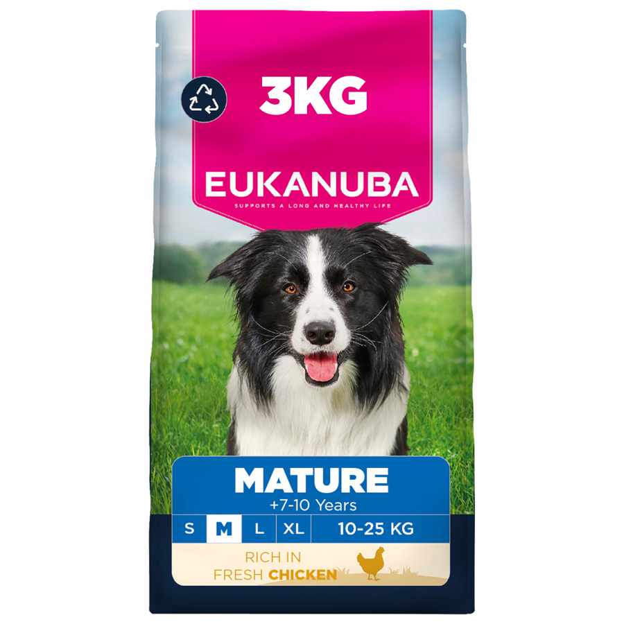 Eukanuba Medium Mature Dry Dog Food Chicken dry dog food pack