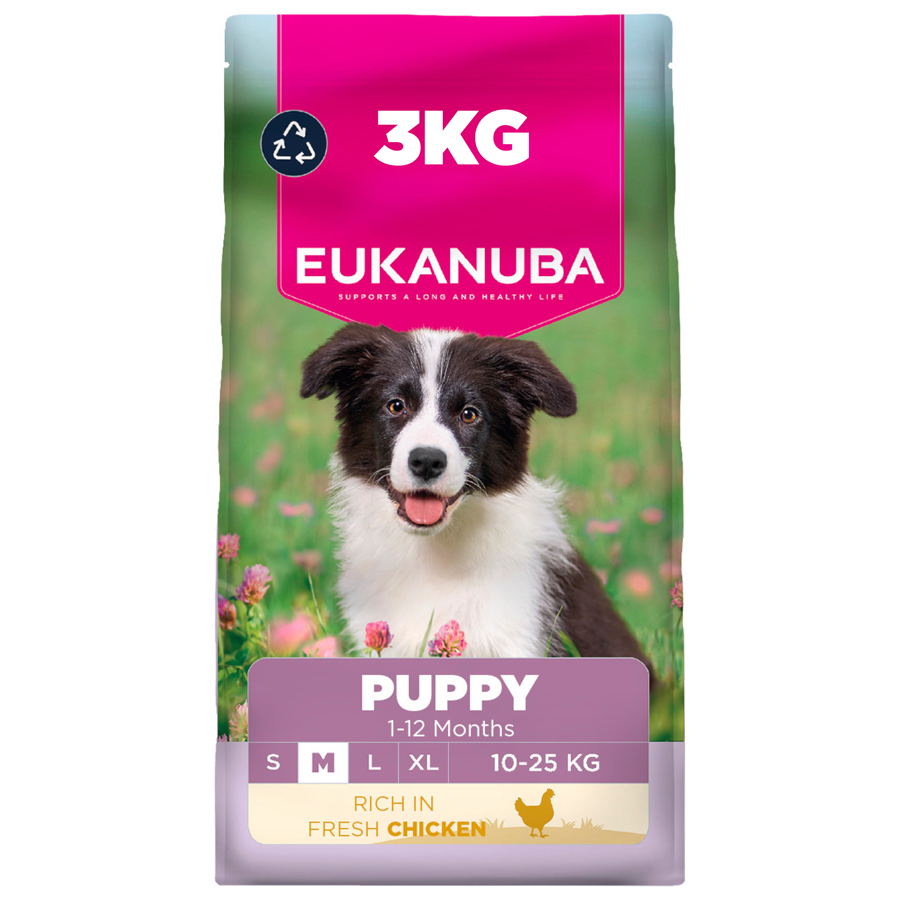 Eukanuba Medium Puppy Dry Dog Food Chicken dry dog food pack