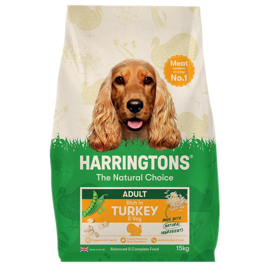 Harringtons Complete Natural Adult Dry Dog Food Turkey & Veg dry dog food pack