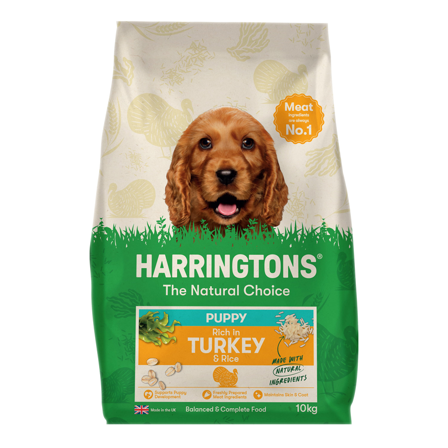 Harringtons Puppy Dry Dog Food Turkey & Rice dry dog food pack