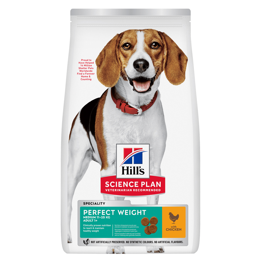 Hill’s Science Plan Perfect Weight Medium Breed Adult Dry Dog Food Chicken dry dog food pack