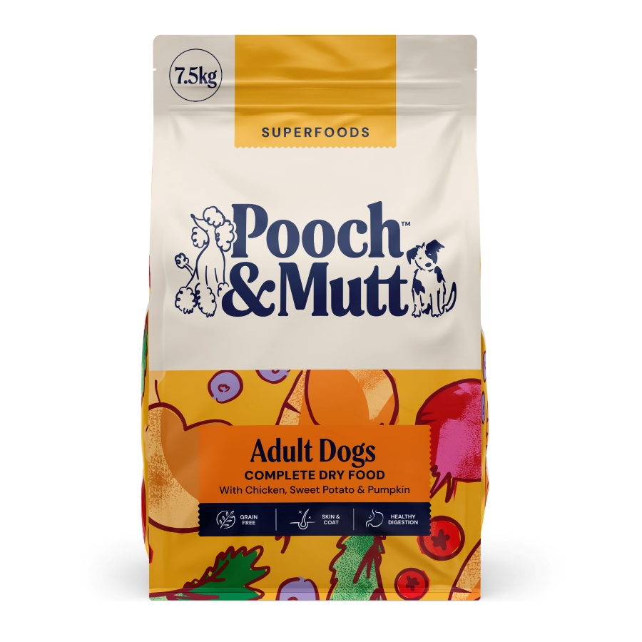 Pooch & Mutt Grain Free Complete Adult Dry Dog Food Chicken With Superfoods dry dog food pack