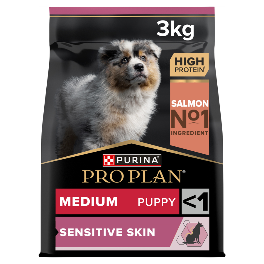 Pro Plan Sensitive Skin Medium Breed Puppy Dry Dog Food Salmon dry dog food pack
