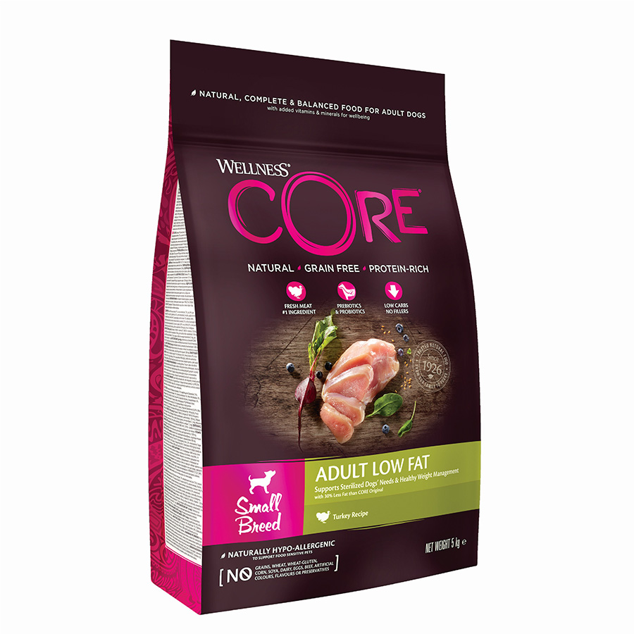 Wellness Core Low Fat Small Breed Adult Dry Dog Food Turkey dry dog food pack